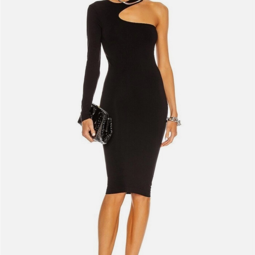 HELMUT LANG One Shoulder Seamless CutOut Jersey Bodycon Dress